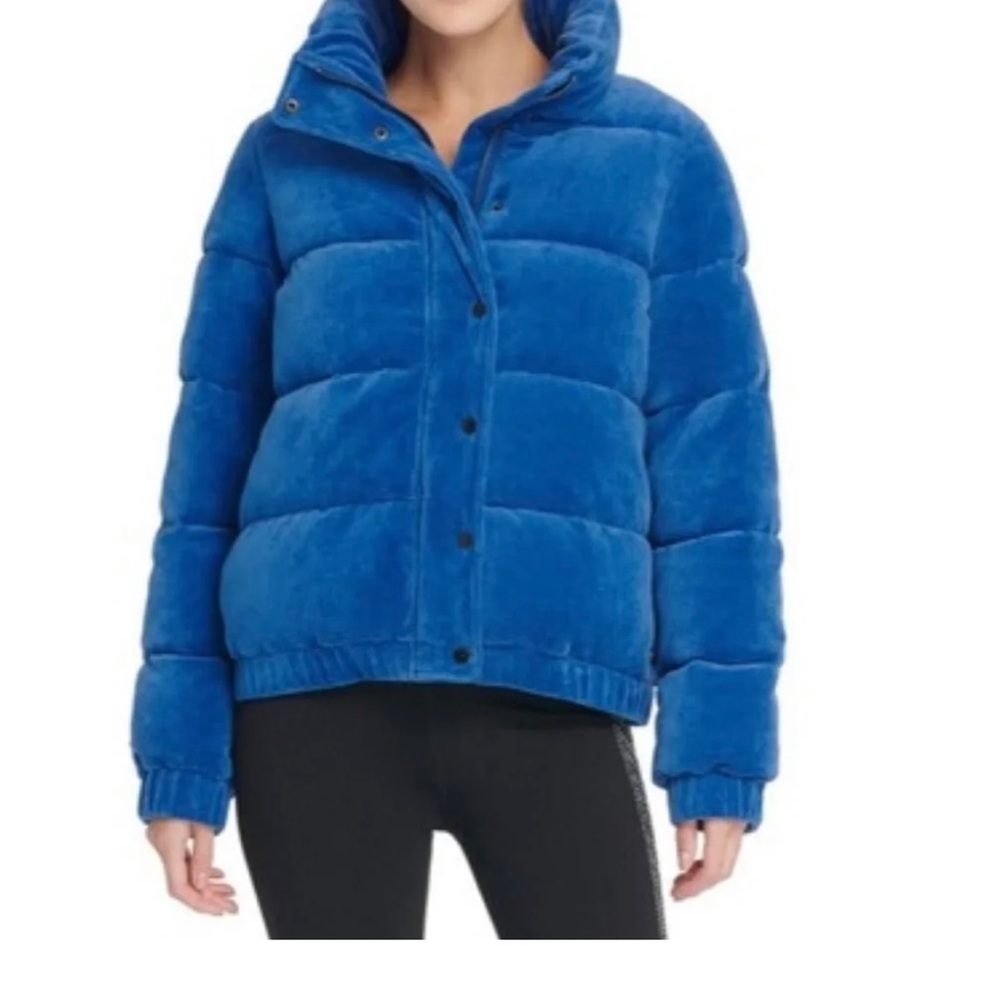Dkny Sport Womens Winter Cold Weather Puffer Coat Blue jacket